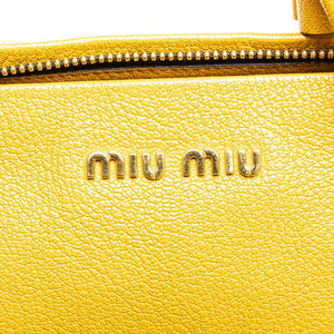 Miu Miu Handbag Yellow Leather