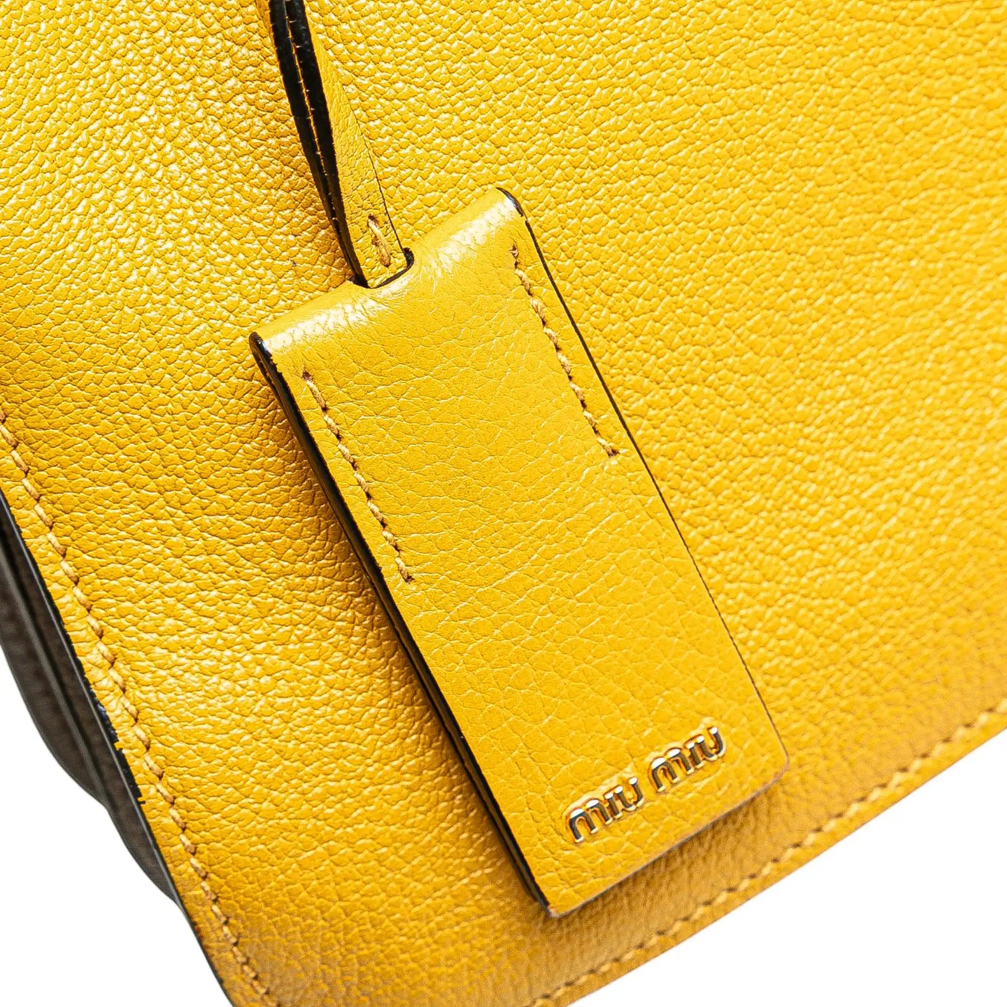 Miu Miu Handbag Yellow Leather