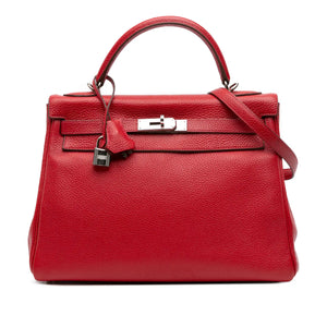 Hermès Kelly Retourne 32 Rouge Casaqu Togo Palladium