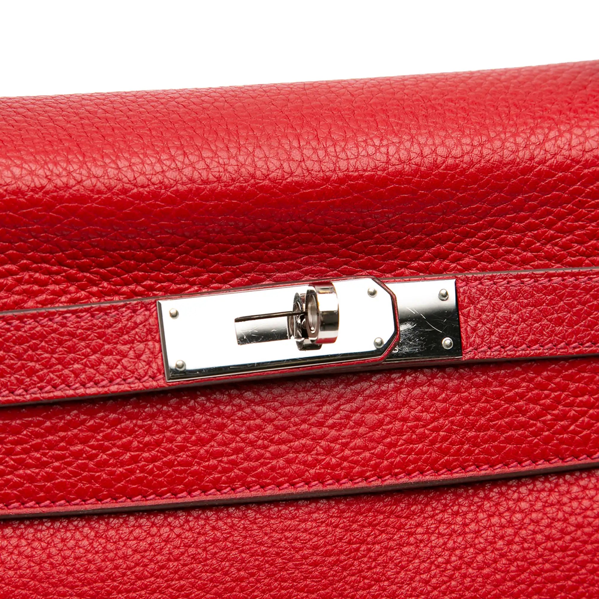 Hermès Kelly Retourne 32 Rouge Casaqu Togo Palladium