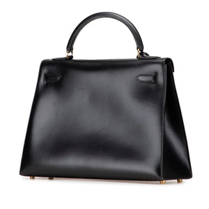 Hermès Kelly Sellier 32 Noir Boxcalf Gold