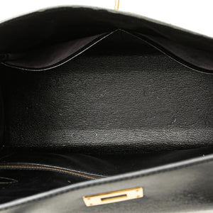Hermès Kelly Sellier 32 Noir Boxcalf Gold