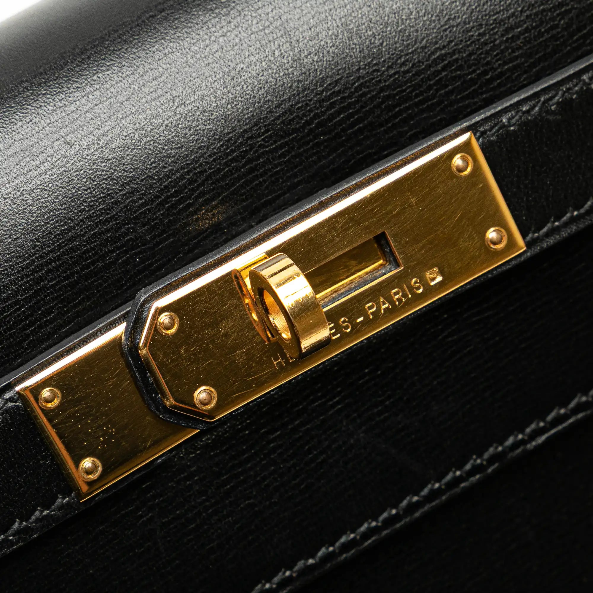 Hermès Kelly Sellier 32 Noir Boxcalf Gold