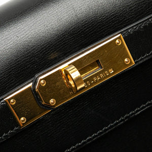 Hermès Kelly Sellier 32 Noir Boxcalf Gold
