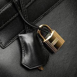 Hermès Kelly Sellier 32 Noir Boxcalf Gold