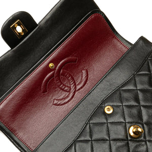 Chanel Classic Double Flap Medium Black Lambskin Gold