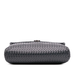 Bottega Veneta Briefcase Blue Intrecciato Leather