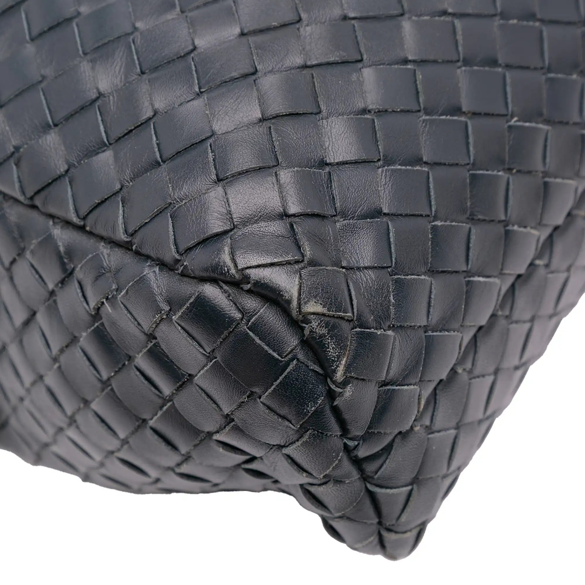 Bottega Veneta Briefcase Blue Intrecciato Leather