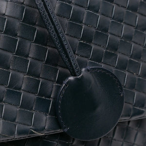 Bottega Veneta Briefcase Blue Intrecciato Leather