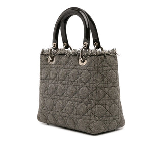 Dior Lady Dior Medium Grey Cannage Tweed