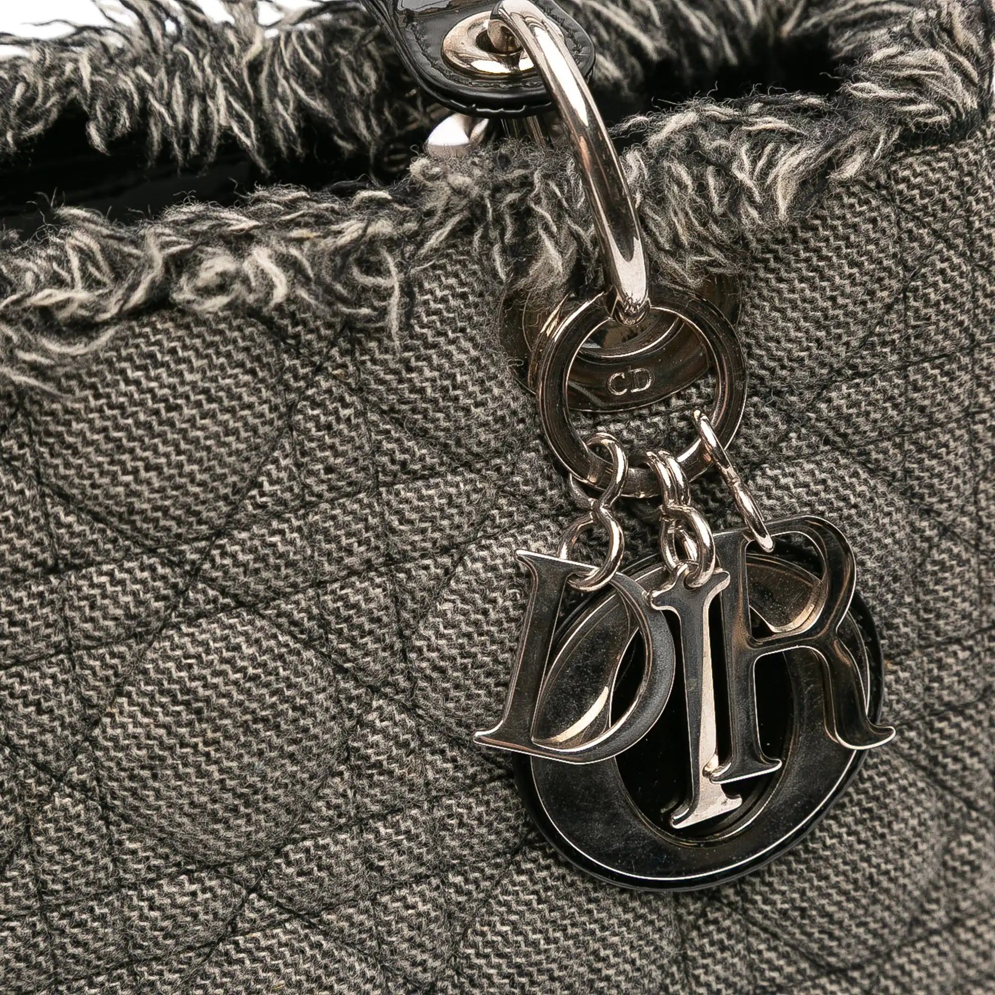 Dior Lady Dior Medium Grey Cannage Tweed