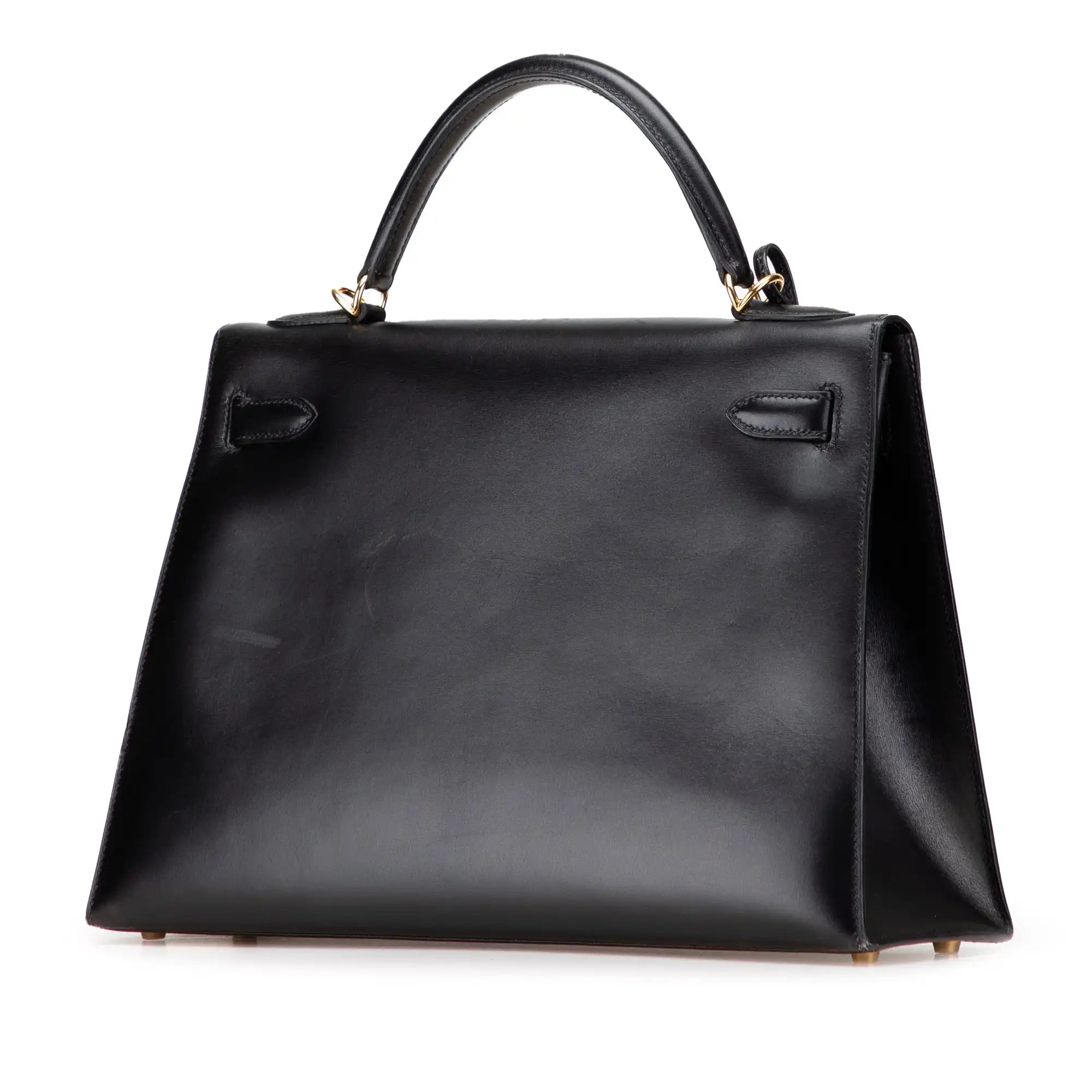 Hermès Kelly Sellier 32 Noir Boxcalf Gold