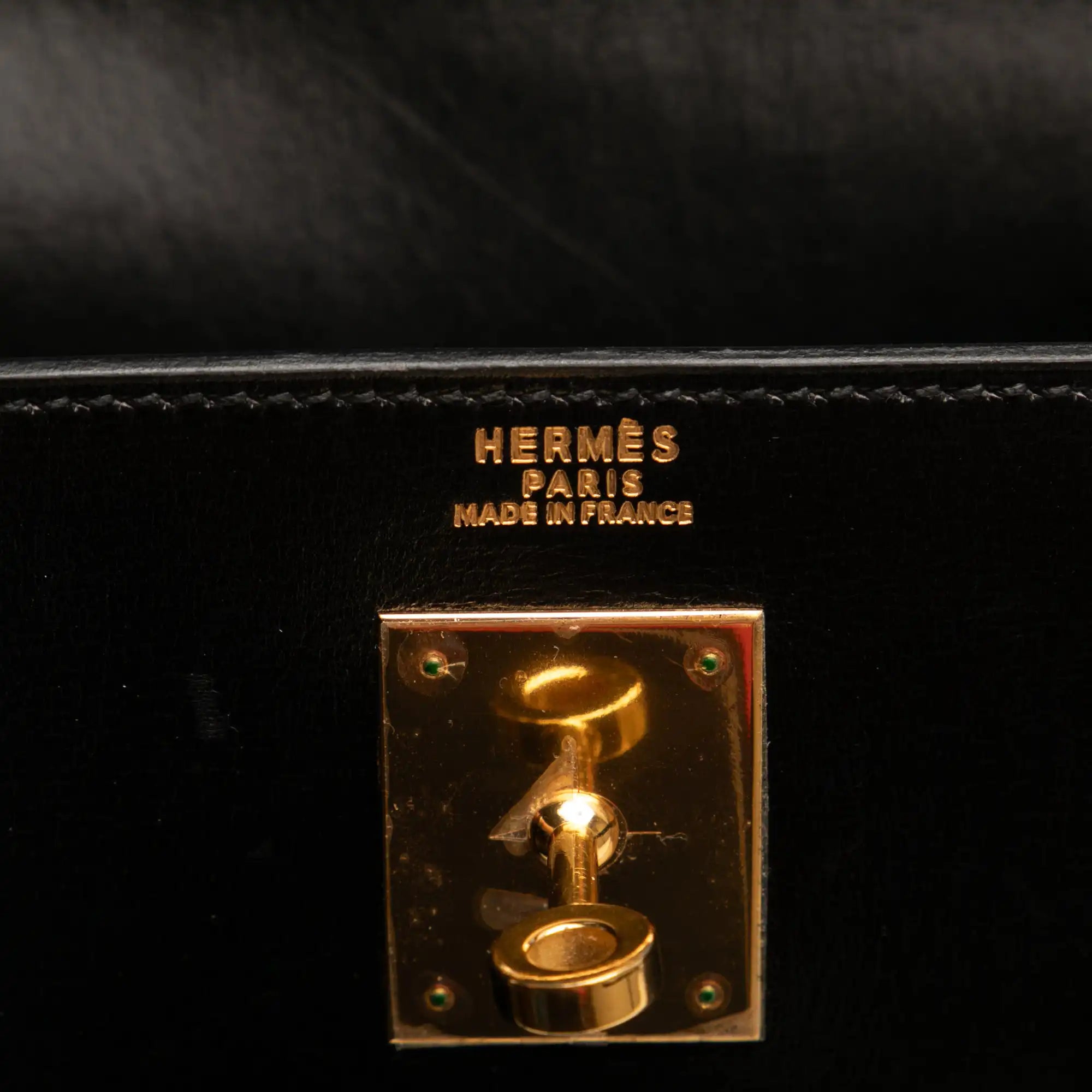 Hermès Kelly Sellier 32 Noir Boxcalf Gold
