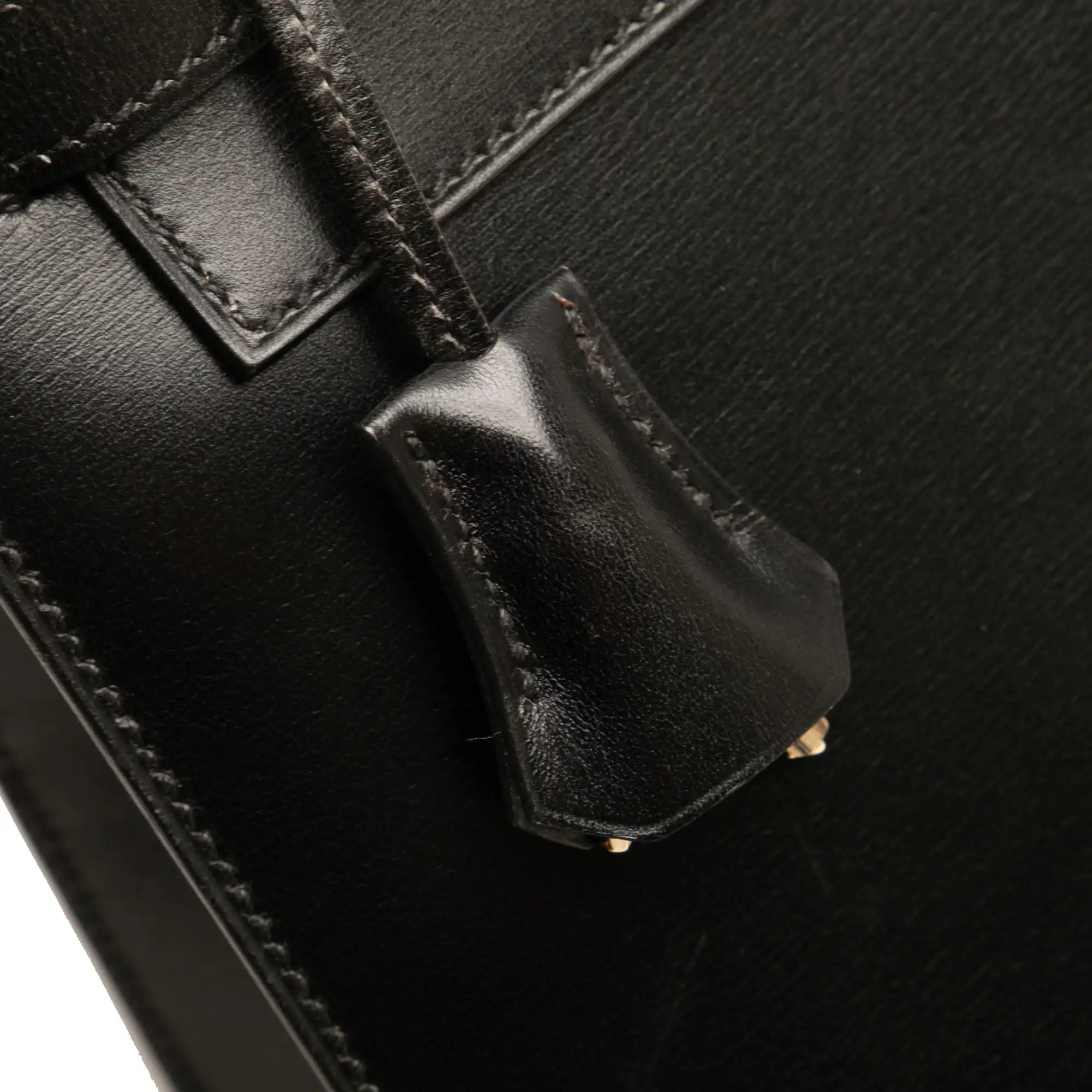 Hermès Kelly Sellier 32 Noir Boxcalf Gold