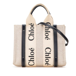Chloé Woody Small Beige Canvas
