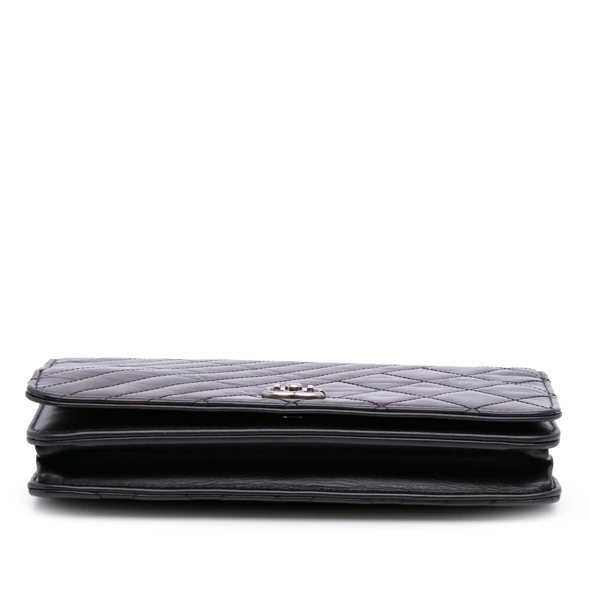 Chanel WOC Black Lambskin Silver