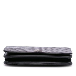 Chanel WOC Black Lambskin Silver