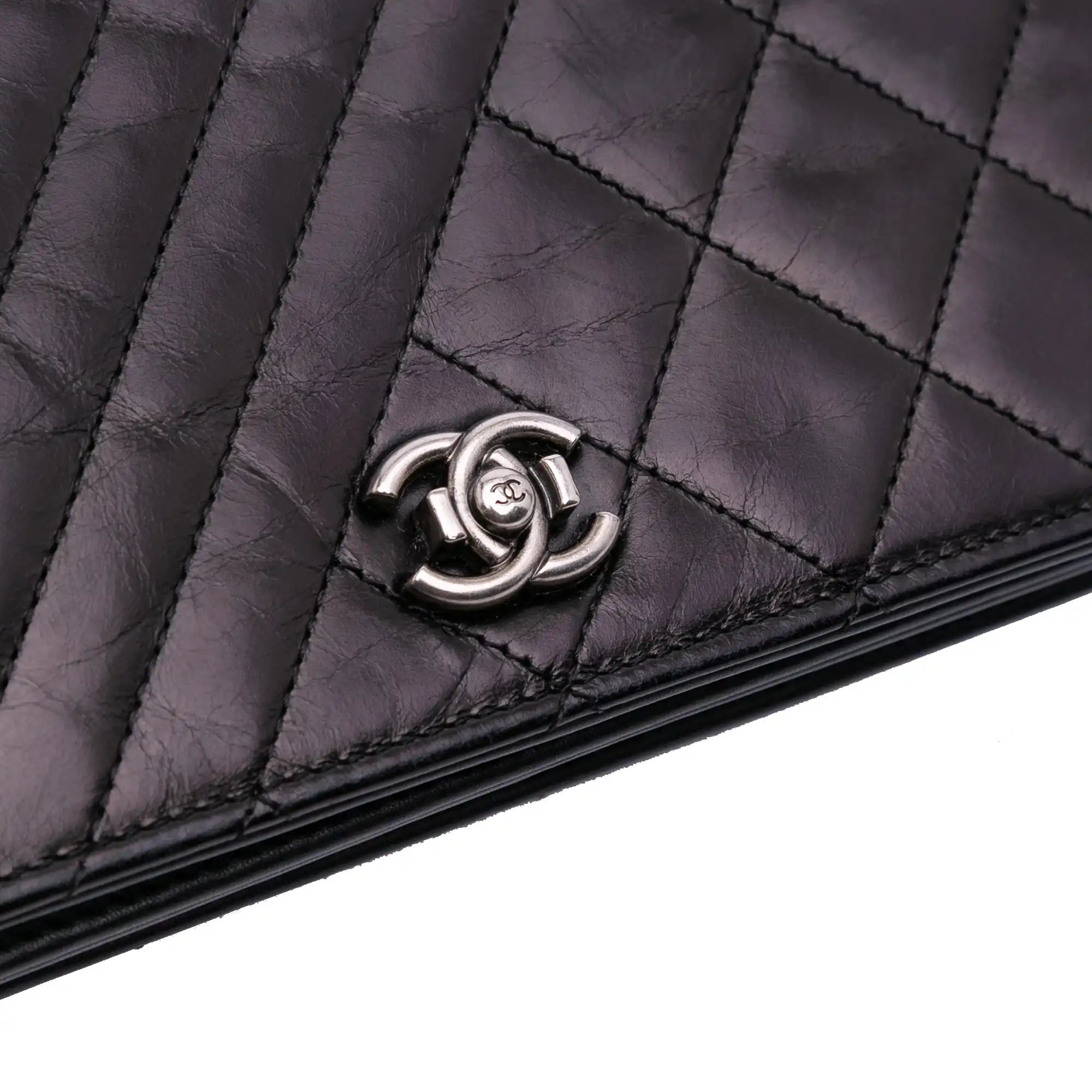 Chanel WOC Black Lambskin Silver