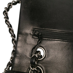 Chanel Classic Double Flap Medium Black Lambskin Silver