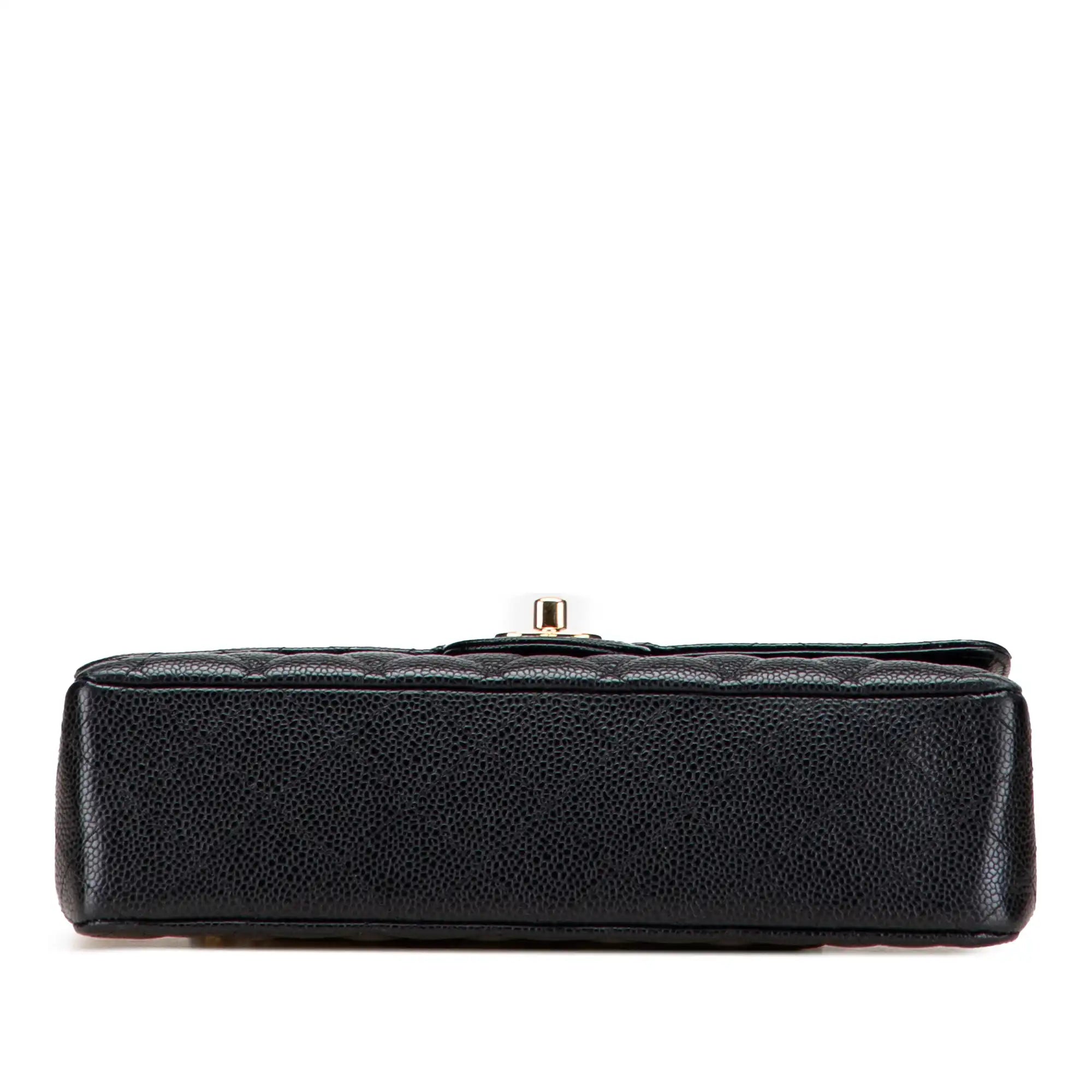 Chanel Classic Medium double rabat noir Caviar or