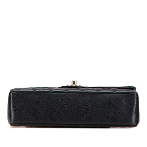 Chanel Classic Medium double rabat noir Caviar or