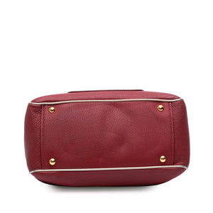 Miu Miu Madras Handbag Red Leather