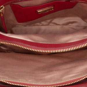 Miu Miu Madras Handbag Red Leather
