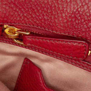 Miu Miu Madras Handbag Red Leather