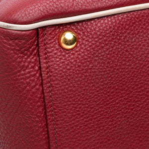 Miu Miu Madras Handbag Red Leather