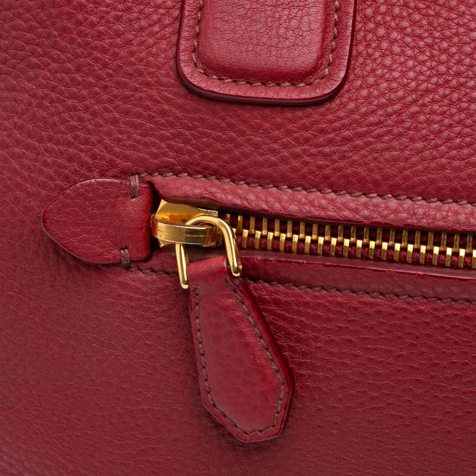 Miu Miu Madras Handbag Red Leather