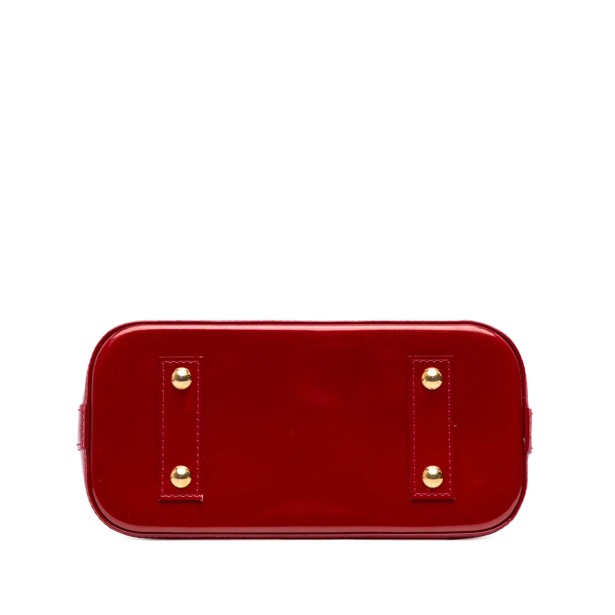 Louis Vuitton Alma BB Red Monogram Vernis Rayures
