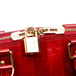 Louis Vuitton Alma BB Red Monogram Vernis Rayures