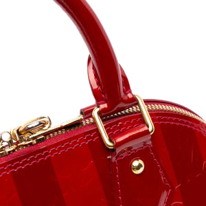 Louis Vuitton Alma BB Red Monogram Vernis Rayures