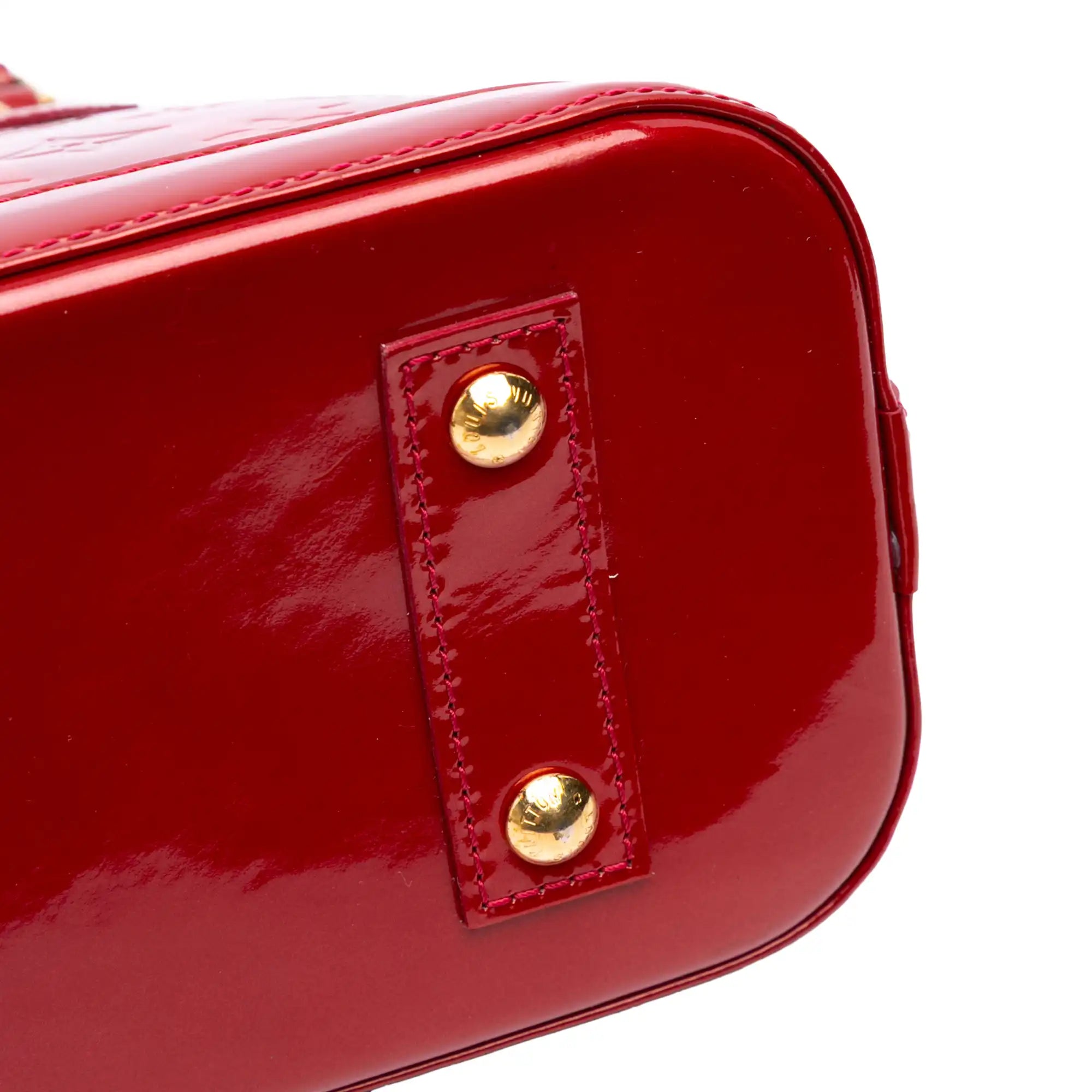 Louis Vuitton Alma BB Red Monogram Vernis Rayures