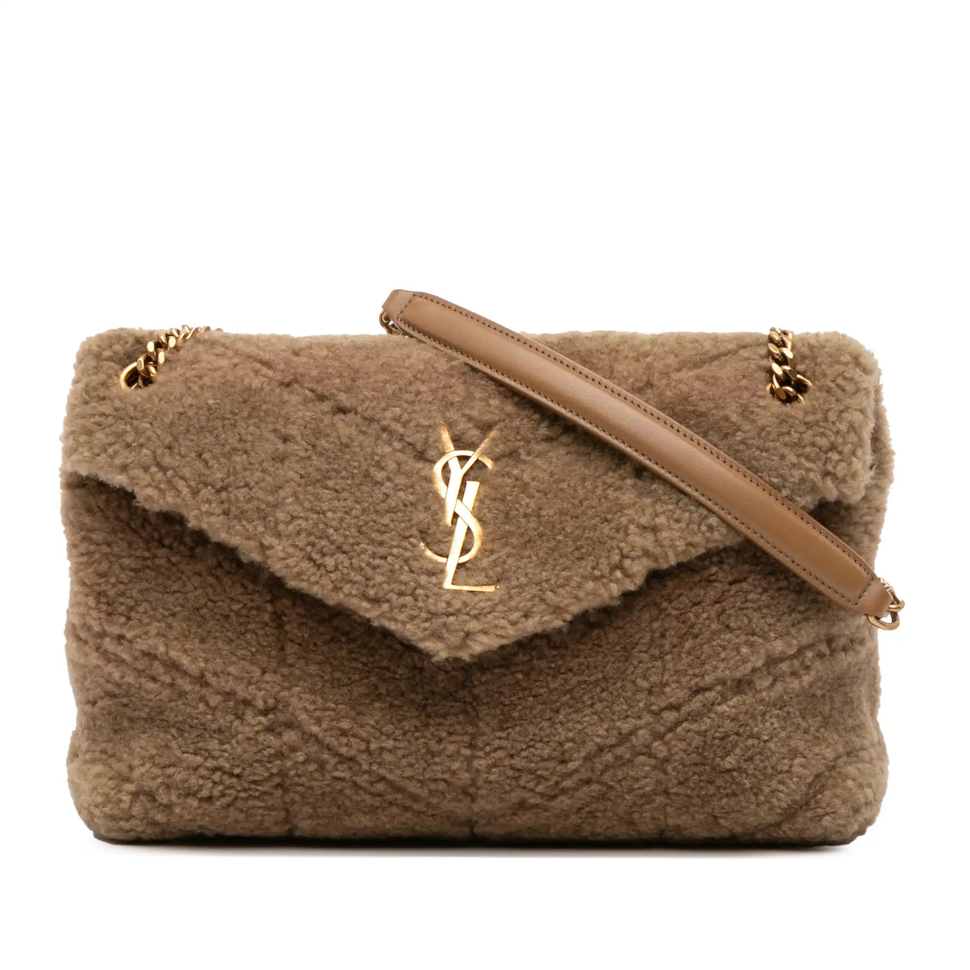 Yves Saint Laurent LouLou Small Brown Shearling