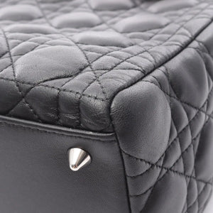 Dior Lady Dior Medium Black Cannage Lagbskin Silver