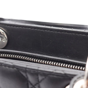 Dior Lady Dior Medium Black Cannage Lagbskin Silver
