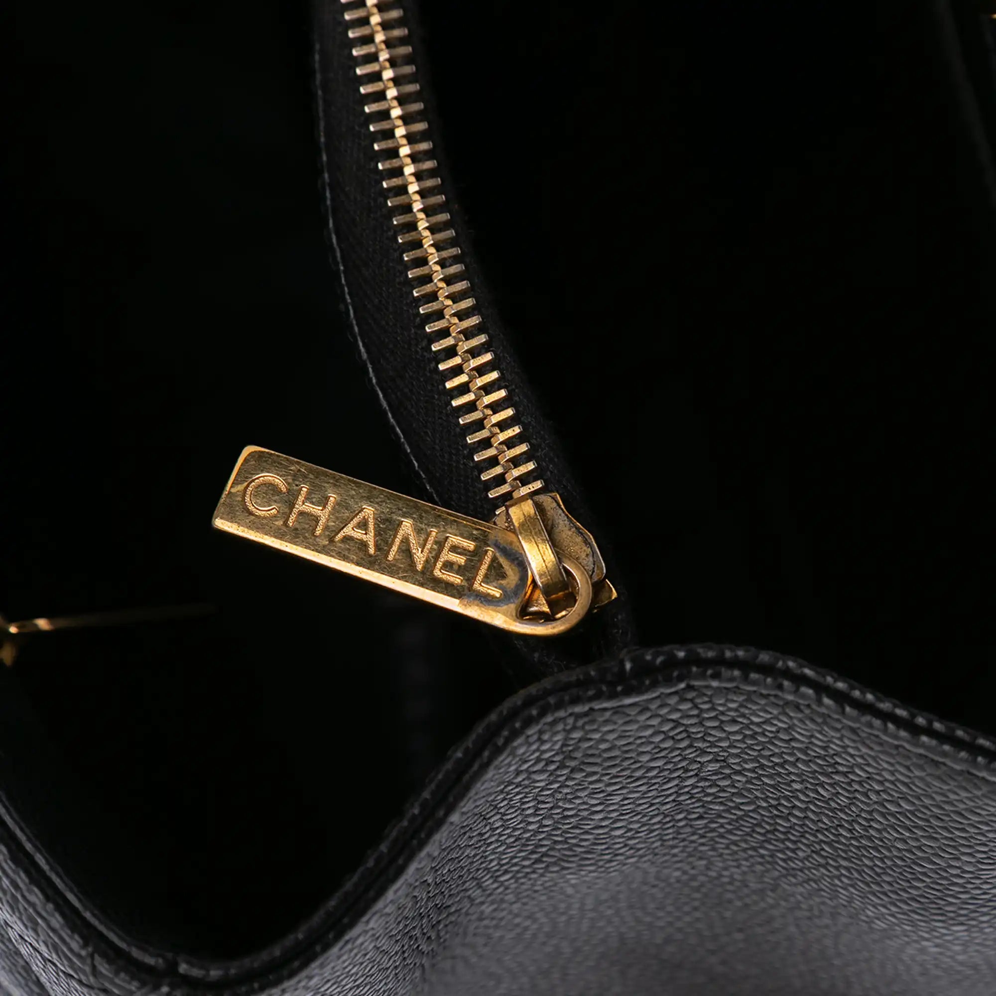 Chanel GST Black Caviar Gold