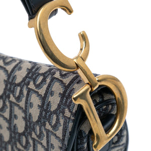 Dior Saddle Bag Blue Oblique Canvas