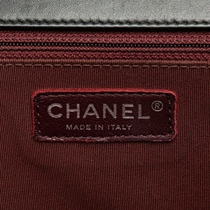 Chanel Boy Flap Medium Black Chevron Calfskin Ruthenium