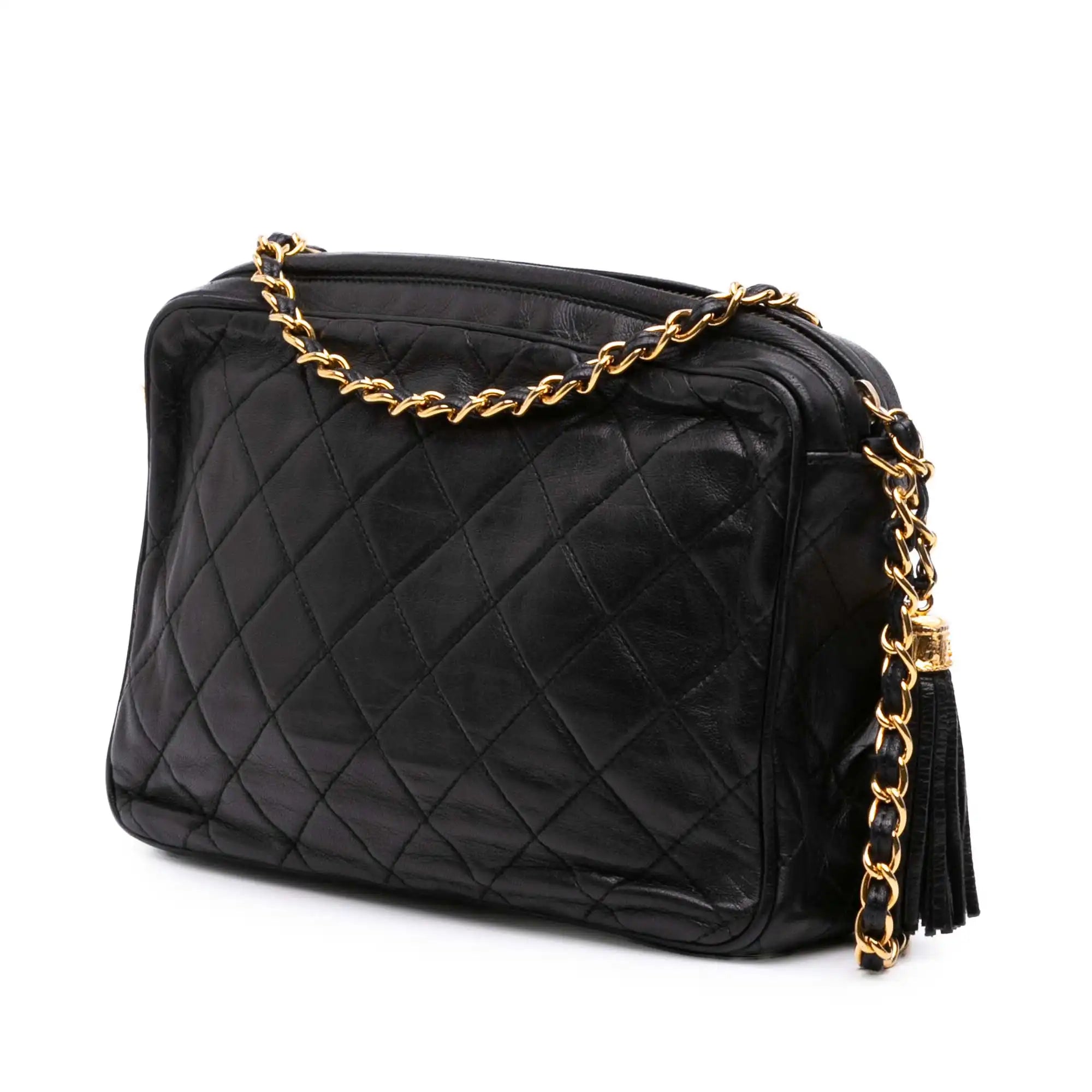Chanel Camera Bag Small Black Lambskin Gold
