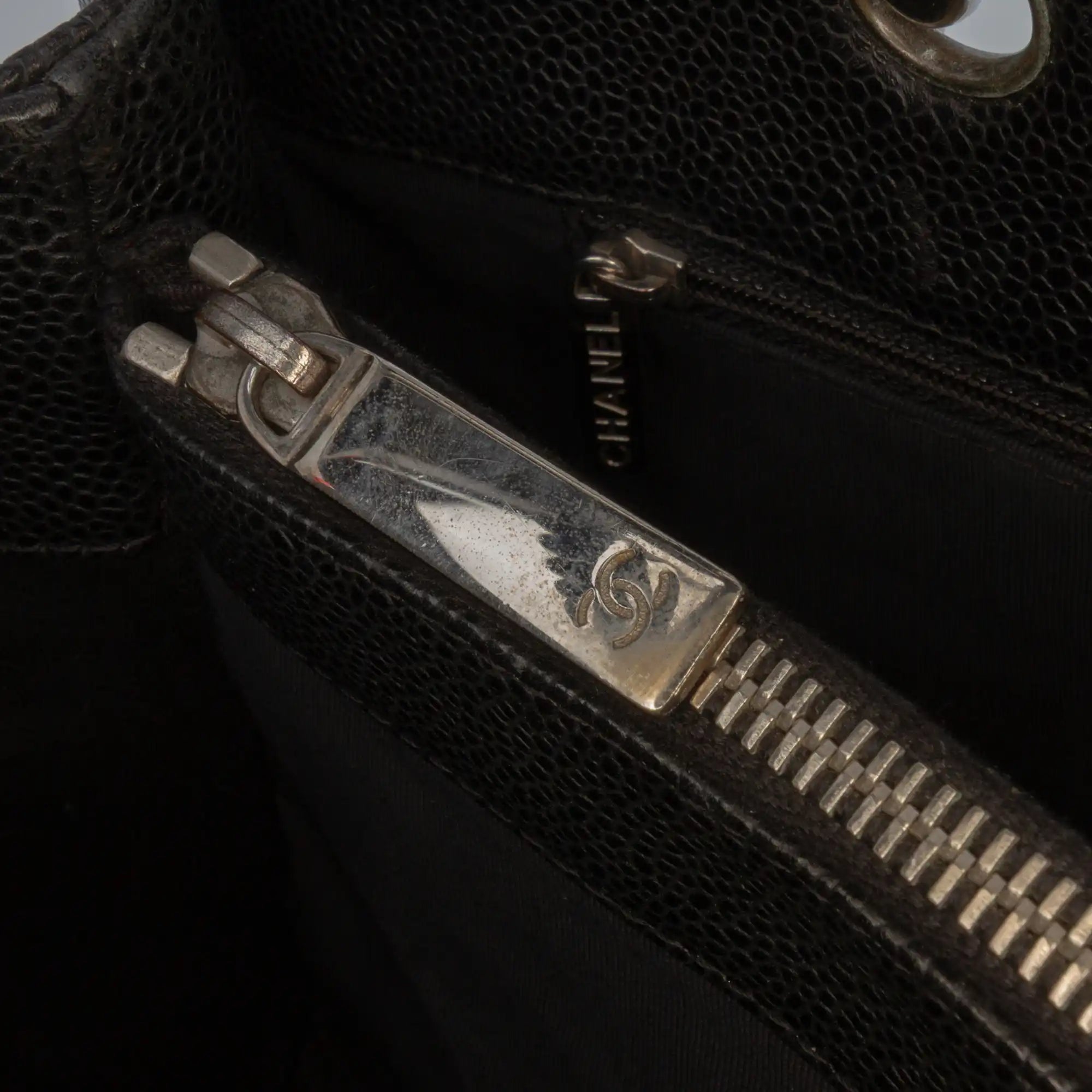 Chanel GST Black Caviar Silver