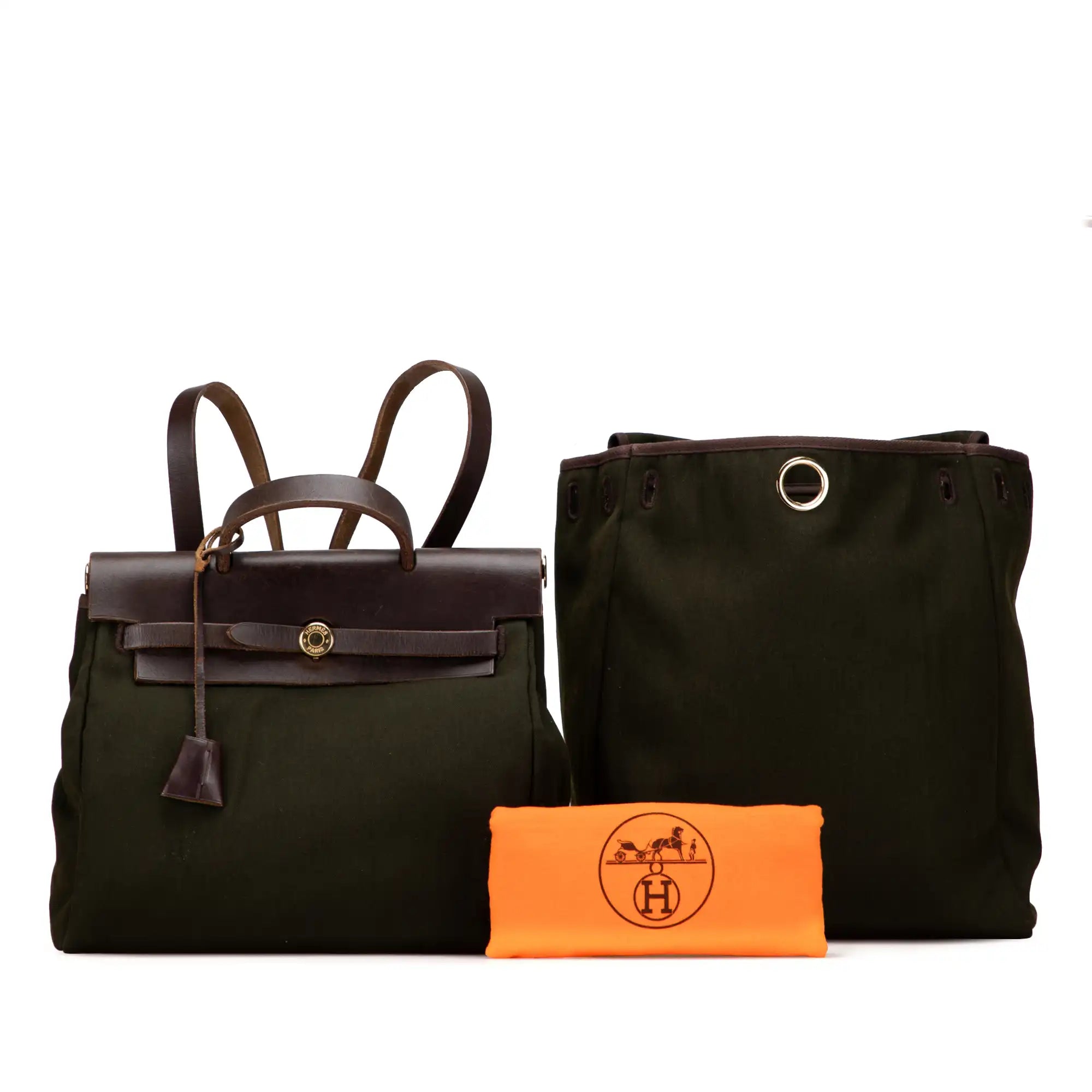 Hermès Herbag PM Brown Toile Backpack