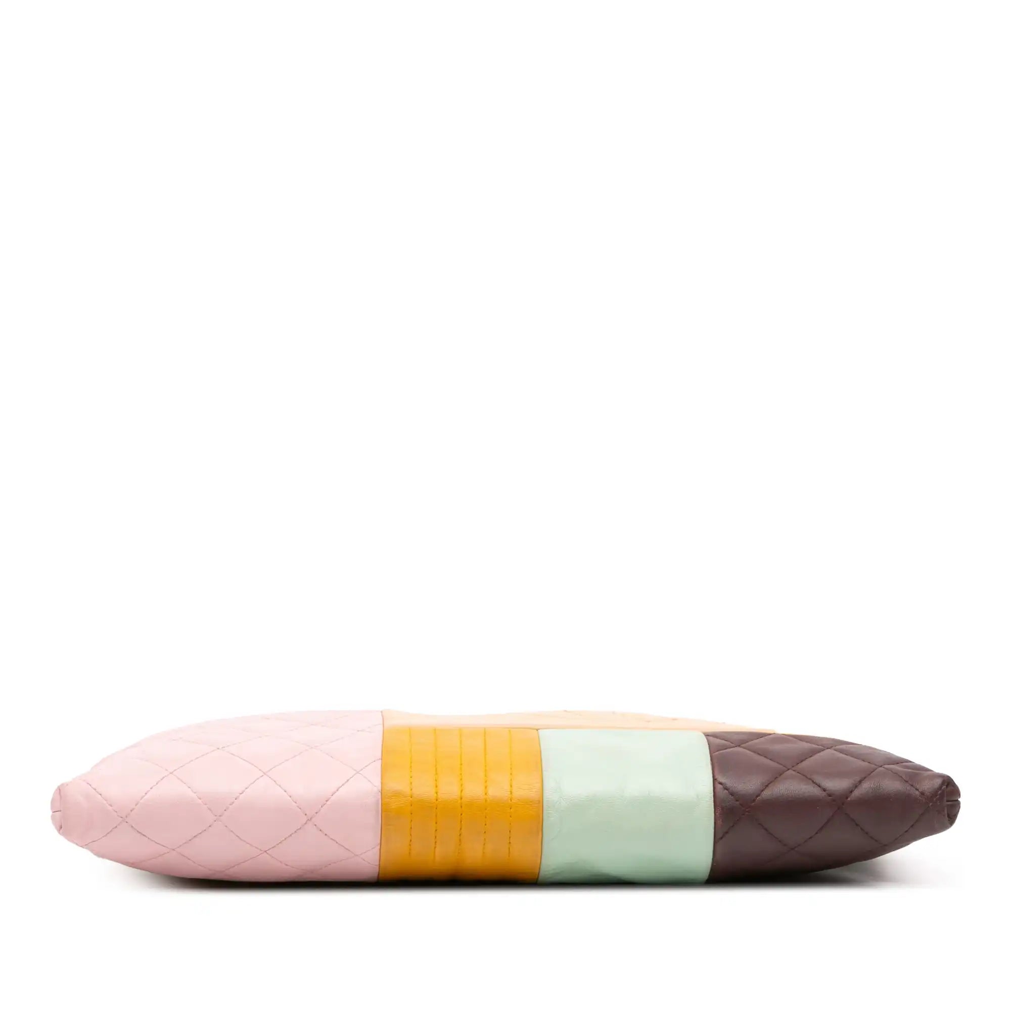 Chanel O Case Clutch Large Colorblock Patchwork Lambskin