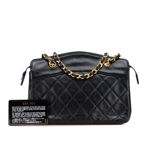Chanel Handbag Small Black Lambskin Gold