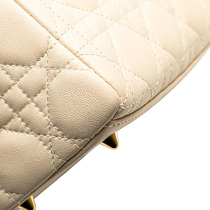 Dior Lady Dior Medium White Cannage Lambskin Gold