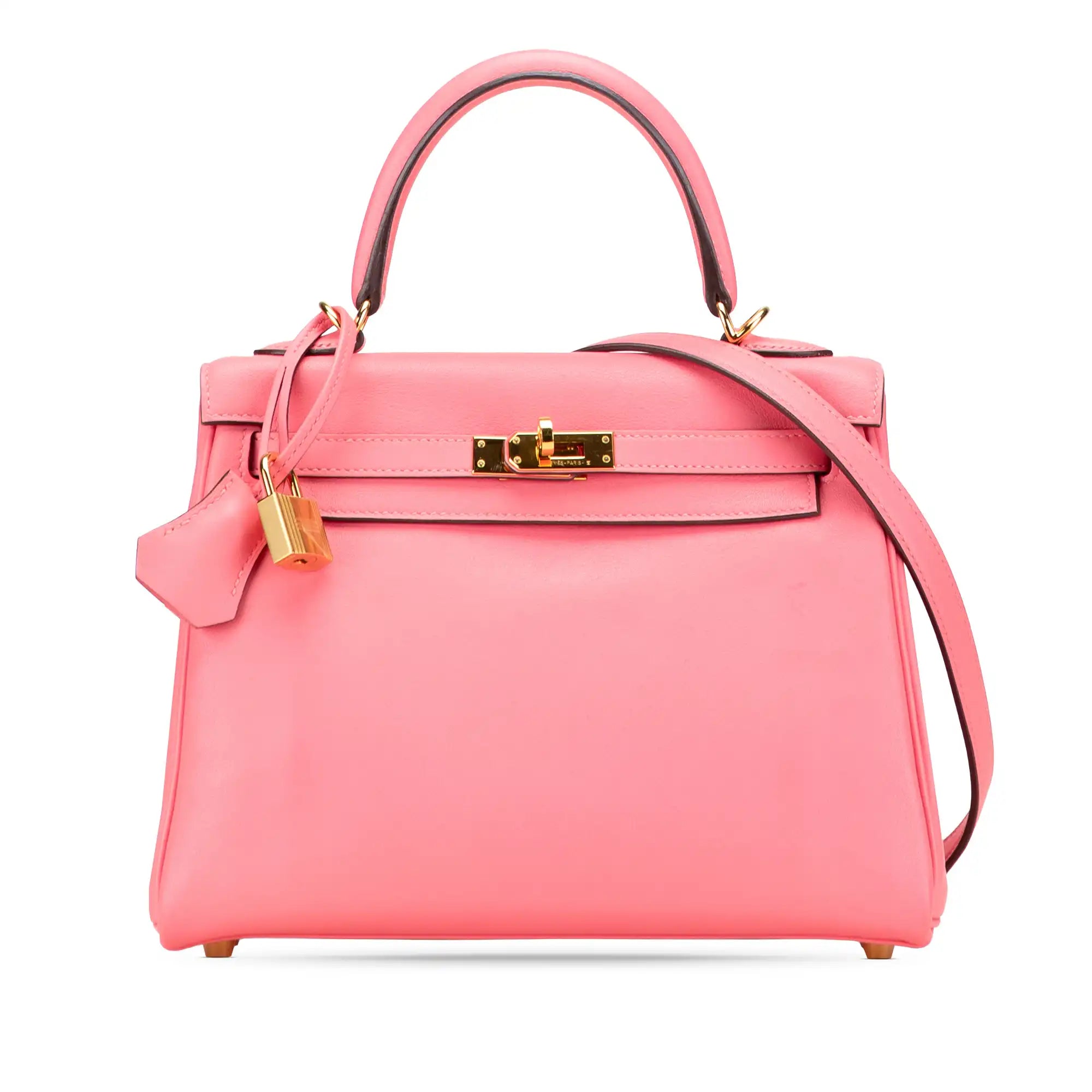 Hermès Kelly Retourne 25 Pink Swift Gold