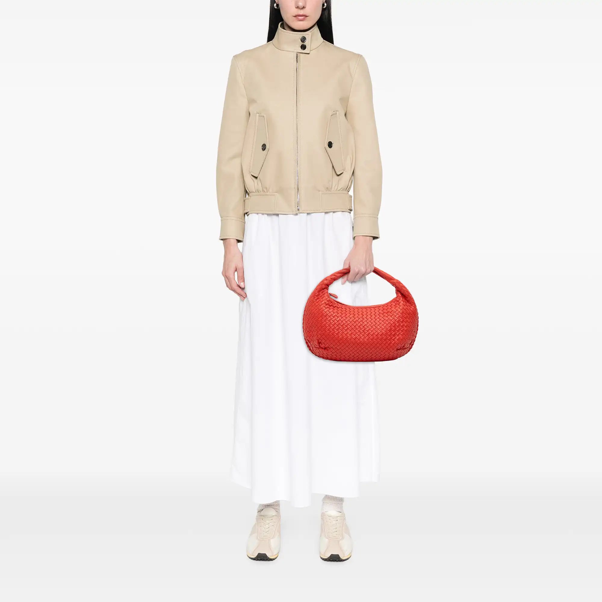 Bottega Veneta Belly Hobo Bag Large Orange Intrecciato