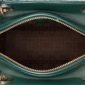 Dior Lady Dior Medium Dark Green Lambskin Gold