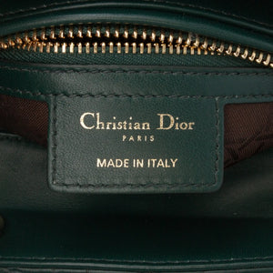 Dior Lady Dior Medium Dark Green Lambskin Gold